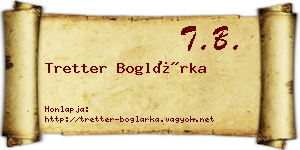 Tretter Boglárka névjegykártya